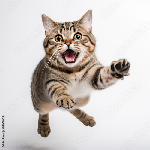 playful cat jumping png Generative Al