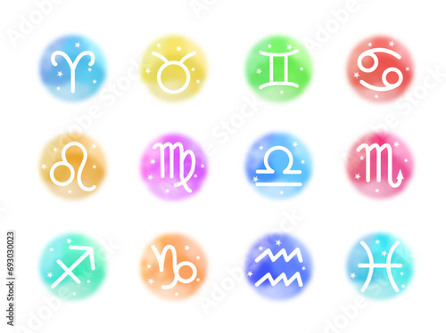 12星座のイラスト　アイコンセット