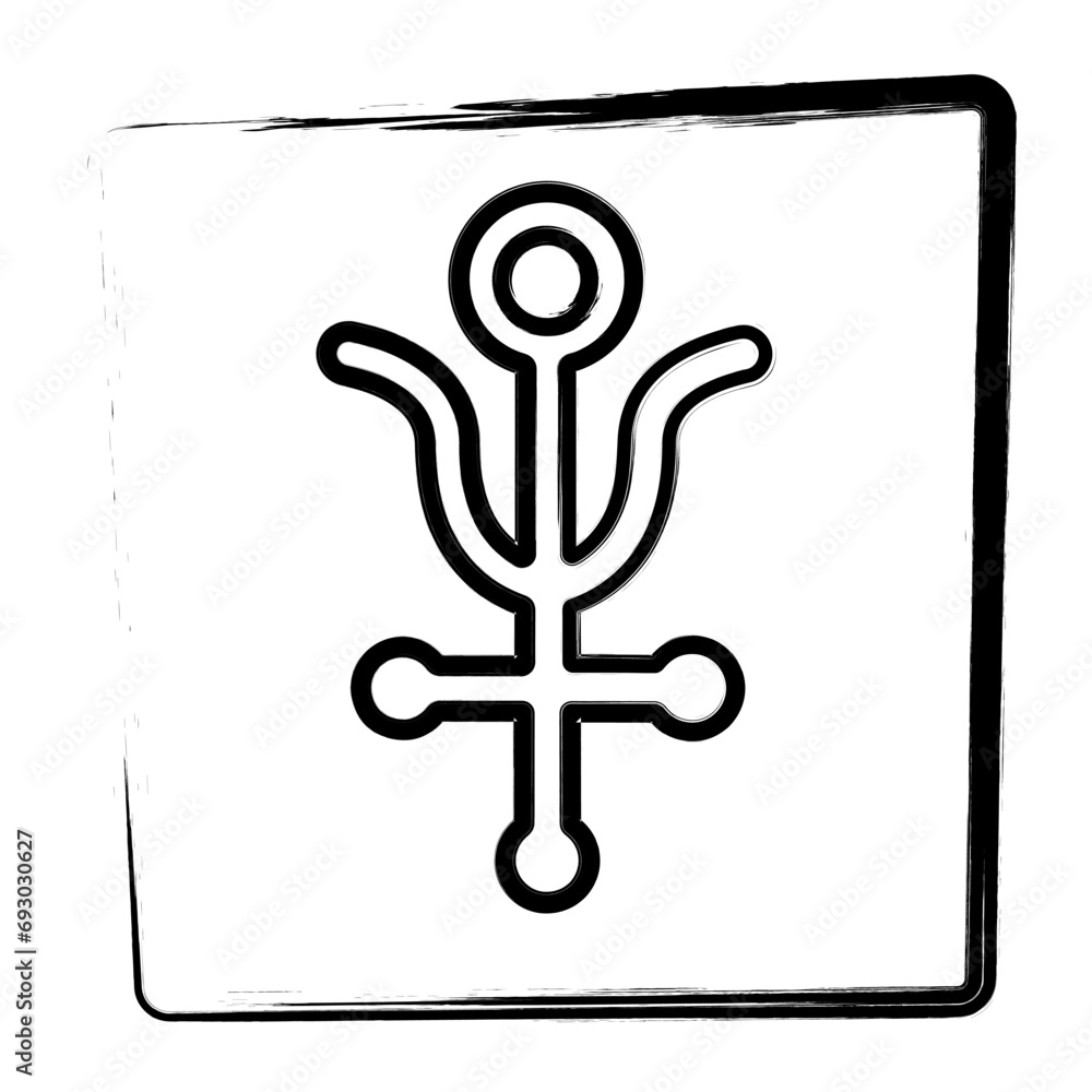 antimony symbol strokes in the frame, Vector illustrations. antimony symbol strokes in the frame, Vector illustrations.