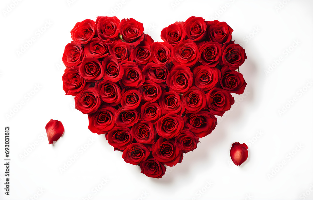 Heart Made of Red Roses isolated on white background Heart Made of Red Roses isolated on white background