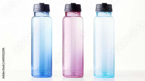 Water in sport bottle isolated on white background