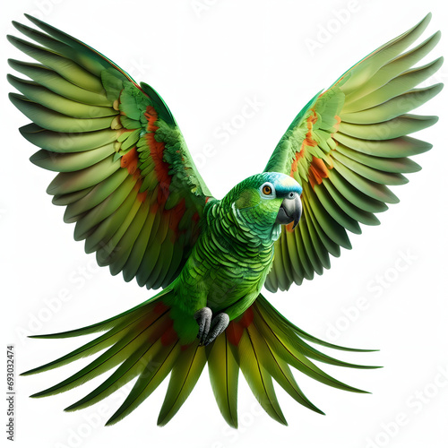 green parrot, loro verde, зеленый попугай, burung beo hijau, pappagallo verde, isolated White background