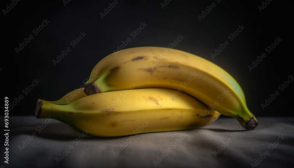 Ripe banana, a healthy snack, fresh and organic nature fruit generated by AI Ripe banana, a healthy snack, fresh and organic nature fruit generated by AI
