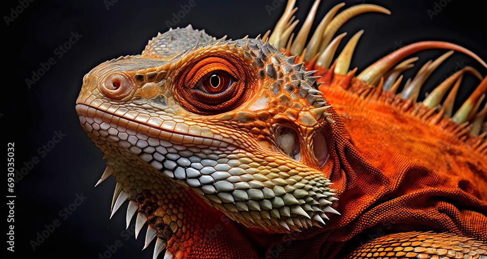 Obraz premium portrait of a iguana, ai generated.