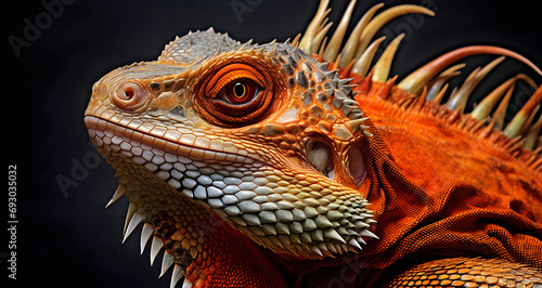 portrait of a iguana  ai generated.