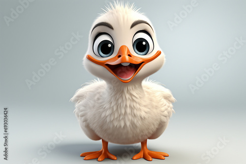 small 3d cartoon goose