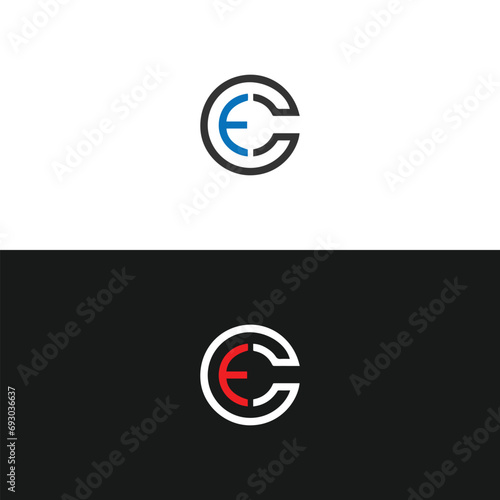 CE logo. C E design. White CE letter. CE, C E letter logo design. Initial letter CE linked circle uppercase monogram logo. C E letter logo vector design. 