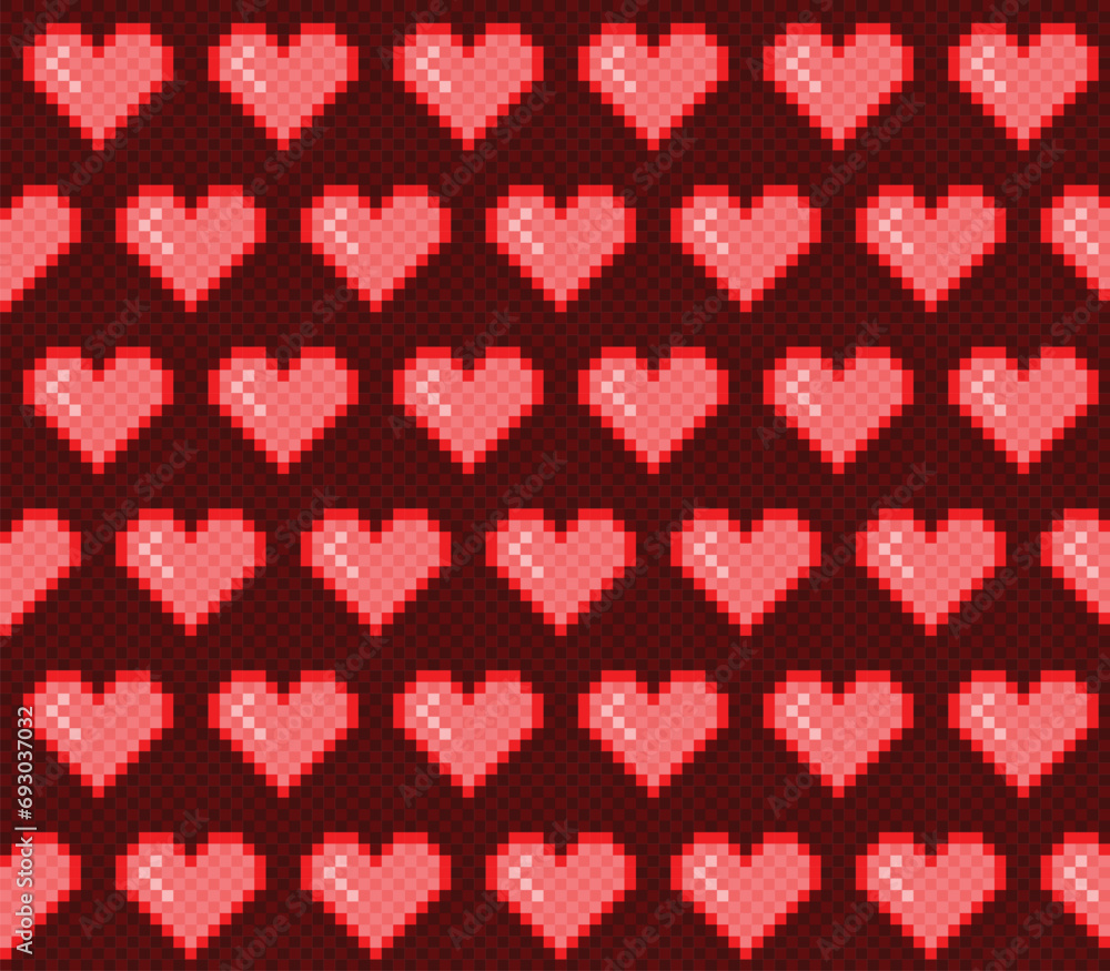 The seamless red background with hearts.
The seamless red background with hearts.