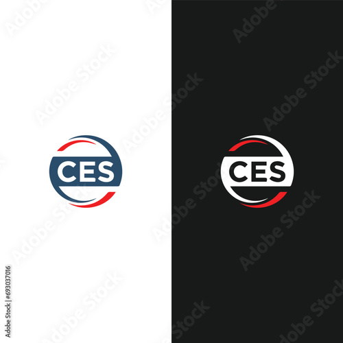 CES logo. C E S design. White CES letter. CES, C E S letter logo design. Initial letter CES linked circle uppercase monogram logo. C E S letter logo vector design. 