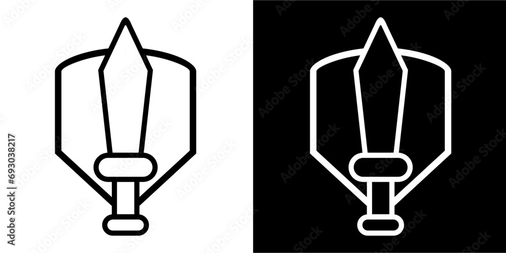 Sword, genre, category Icon. Black icon. Black line logo Sword, genre, category Icon. Black icon. Black line logo