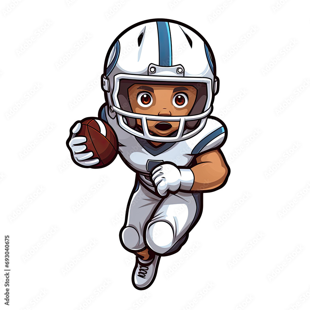 Funny football illustration isolated at white background. Funny football illustration isolated at white background.