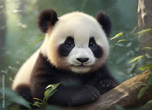 panda is looking