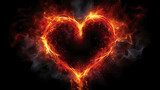 Fiery Heart Engulfed in Flames