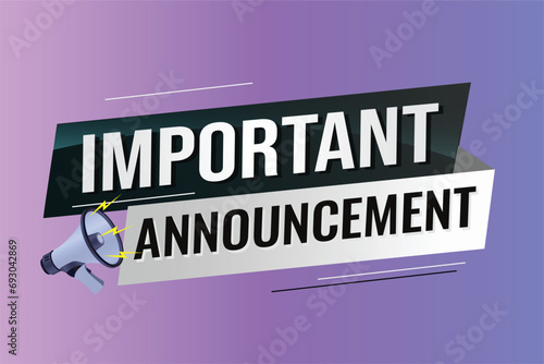 important announcement word concept vector illustration lines modern futuristic 3d style for landing page template ui web mobile app poster banner flyer background gift card coupon label wallpaper 