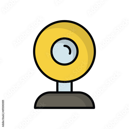 webcam icon with white background vector stock illustration