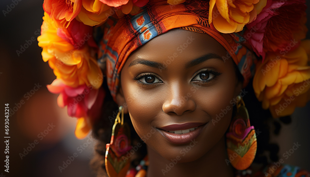 Smiling young woman, confident and full of joy generated by AI Smiling young woman, confident and full of joy generated by AI