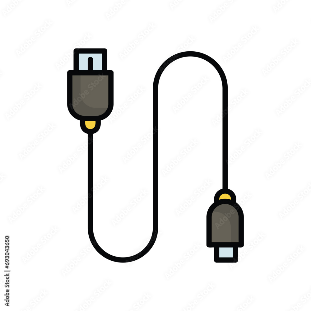 cable connectors icon with white background vector stock illustration cable connectors icon with white background vector stock illustration