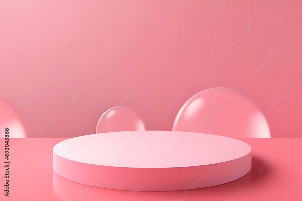 Abstract Mock Up Scene Minimal Concept Pink Color With Geometry Shape Podium Background for Product Presentation. 3d Rendering. Abstract Mock Up Scene Minimal Concept Pink Color With Geometry Shape Podium Background for Product Presentation. 3d Rendering.