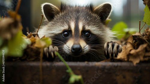 raccoon (Procyon lotor) in nataural environment