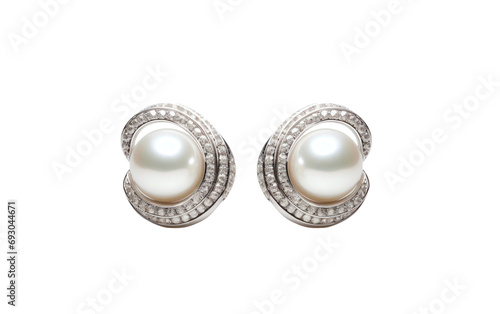 Vintage Pearl Earrings On Transparent Background