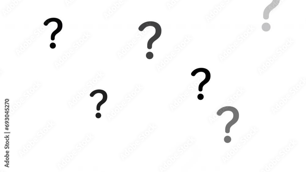 たくさんのはてなマークが現れて消えるアニメーション たくさんのはてなマークが現れて消えるアニメーション