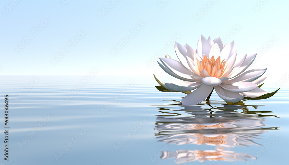 Lotus water lily reflects beauty in nature generated by AI
