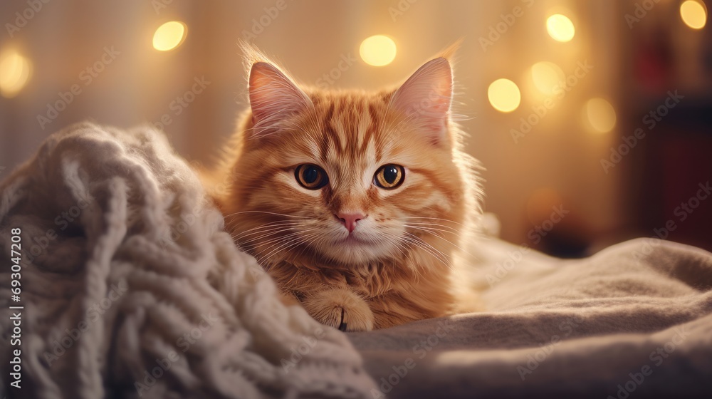 A cat laying on top of a blanket on a bed A cat laying on top of a blanket on a bed