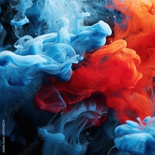 red and blue smoke