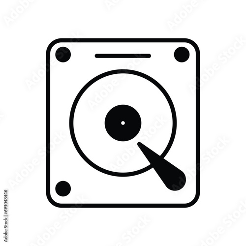 hard disk drive(hdd) icon with white background vector stock illustration