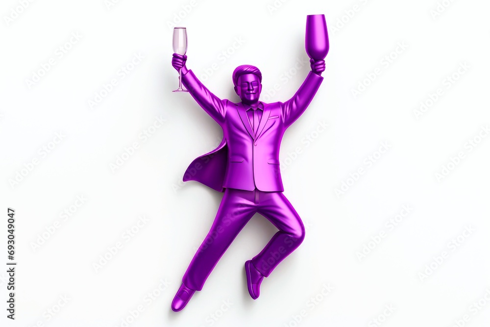 Abstract 3d human character, happy new year concept, Generative AI Abstract 3d human character, happy new year concept, Generative AI