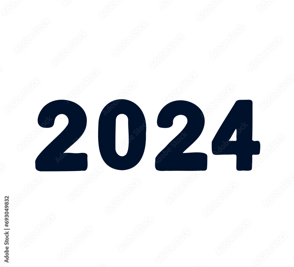 2024 numbers on white background. New 2024 Year 2024 numbers on white background. New 2024 Year