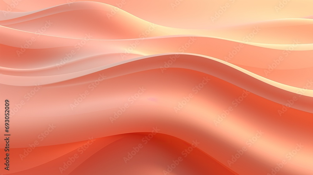 abstract 3D image of digital waves in shades in peach fuzz, color of the year 2024 abstract 3D image of digital waves in shades in peach fuzz, color of the year 2024