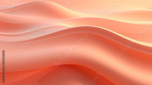 abstract 3D image of digital waves in shades in peach fuzz, color of the year 2024