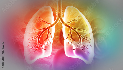 Chronic obstructive pulmonary disease, respiratory diseases, 3d illustration photo