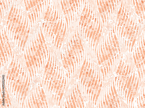 Seamless peach fuzz color geometric wave marbling pattern. vector illustration. Color of the year 2024