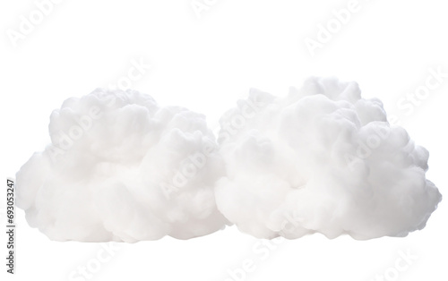 Fluffy Cumulus Clouds Floating Serenely Above Isolated on Transparent Background PNG.