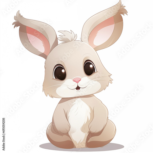 Cute bunny on white background