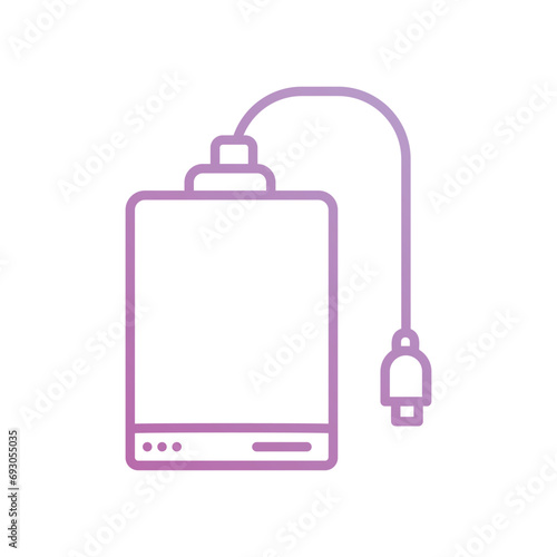 external hard drive icon with white background vector stock illustration