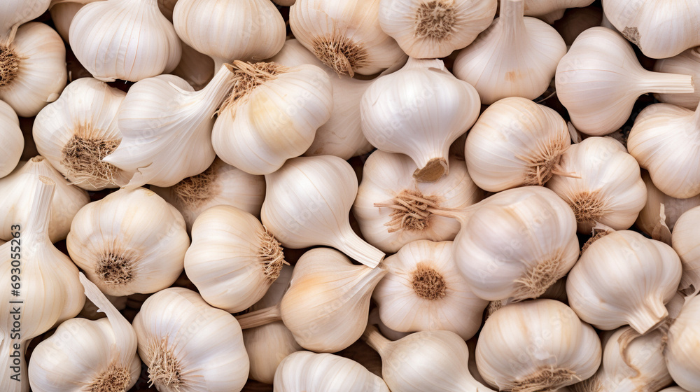 A clear image completely filled with garlic A clear image completely filled with garlic