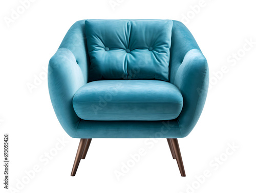 Sleek Modern Blue Armchair, isolated on a transparent or white background © Aleksandr