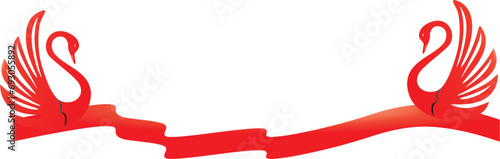 red ribbon on a white background