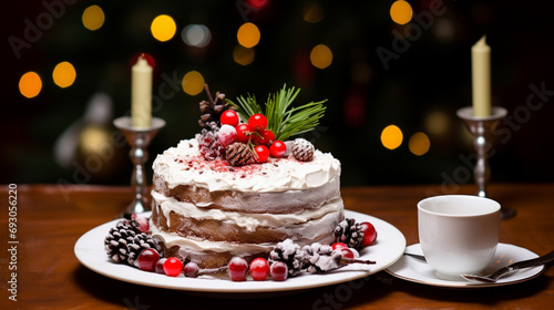 New Year s cakes and desserts  professional confectionery. Generative AI