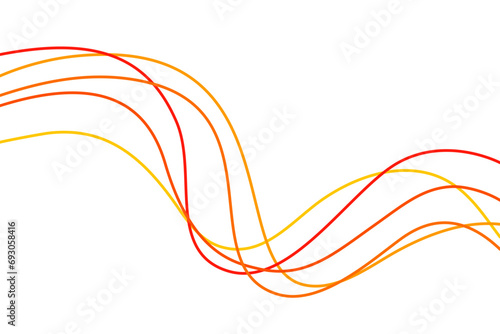 Abstract Wave Line Flow Curve Wavy Twist Element Vector Orange Red Yellow. Sound Audio Volume Striped Graphic Decoration Presentation Templates Motion Movement Business Editable Stroke