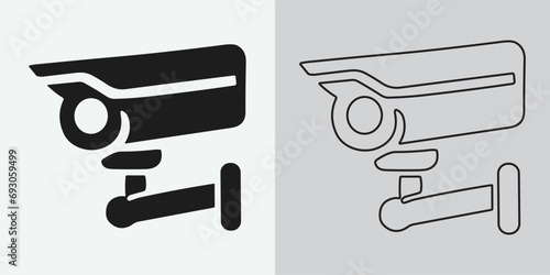 Set of security or surveillance camera icons. CCTV camera icon, Vector Graphics. Wireless security camera icon. Black icon illustration for CCTV camera isolated on white background