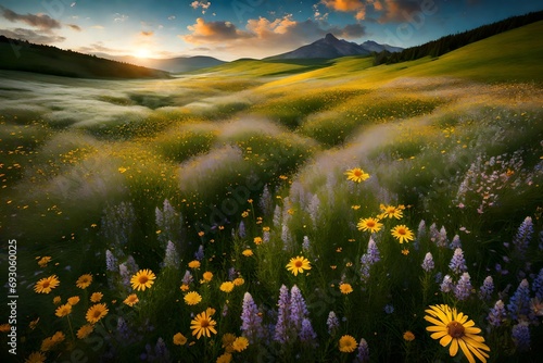 Meadows of wildflowers in high resolution.