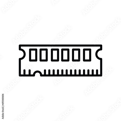 ram module icon with white background vector stock illustration