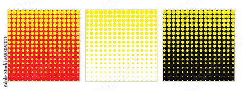 abstract seamless set of yellow halftone dot pattern perfect for banner poster.