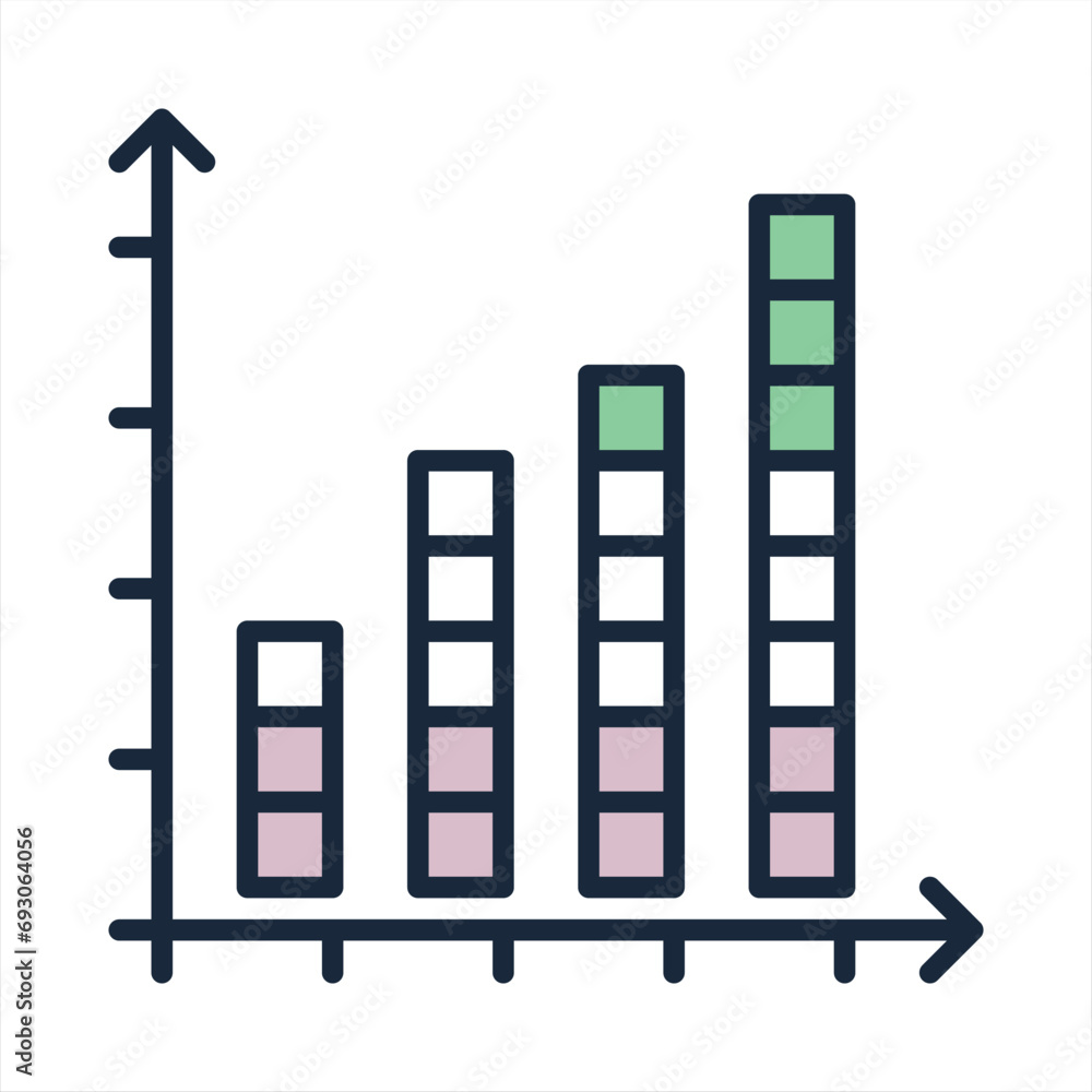Dynamic bar chart line icon, diagram concept, graph with columns vector sign on white background, outline style icon mobile concept web design. Vector graphics. Dynamic bar chart line icon, diagram concept, graph with columns vector sign on white background, outline style icon mobile concept web design. Vector graphics.