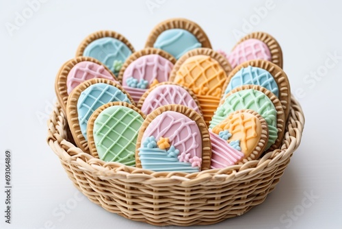 Easter Basket Cookies: Delightful Cookies Shaped as Baskets with Candy Eggs