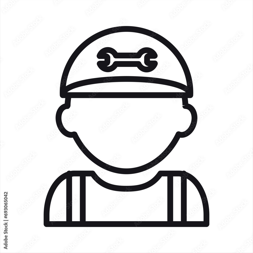Technician icon with simple silhouette design isolated on white background, Repairman icon Technician icon with simple silhouette design isolated on white background, Repairman icon